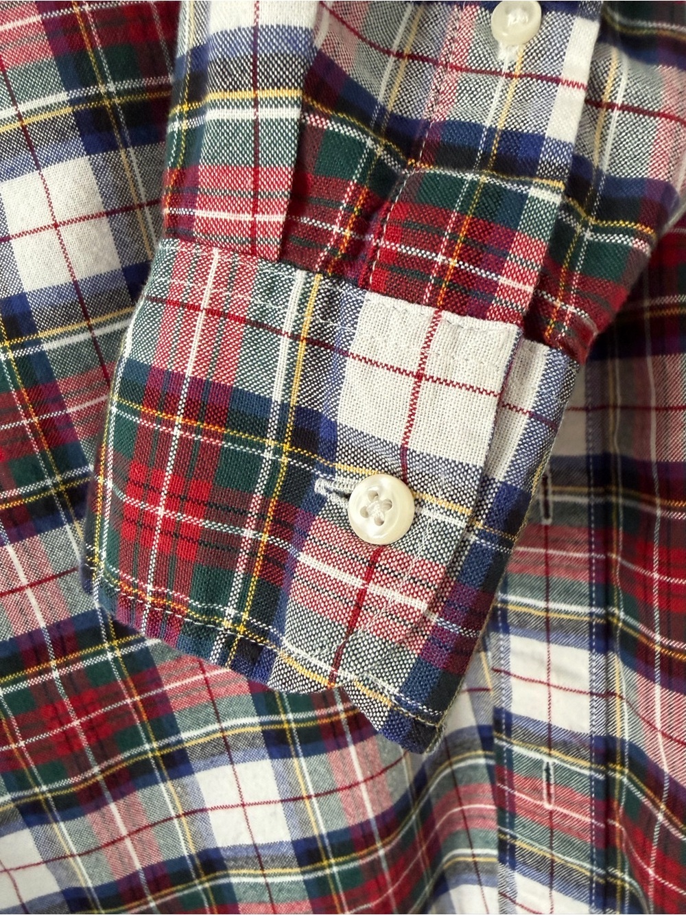 J.Crew Broken-In Oxford Shirt Slim Medium Organic Cotton Holiday Tartan Plaid - Picture 4 of 11